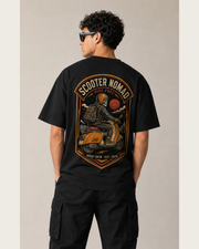 MOTO CULTURE SCOOTER NOMAD oversized T-shirt back design close-up