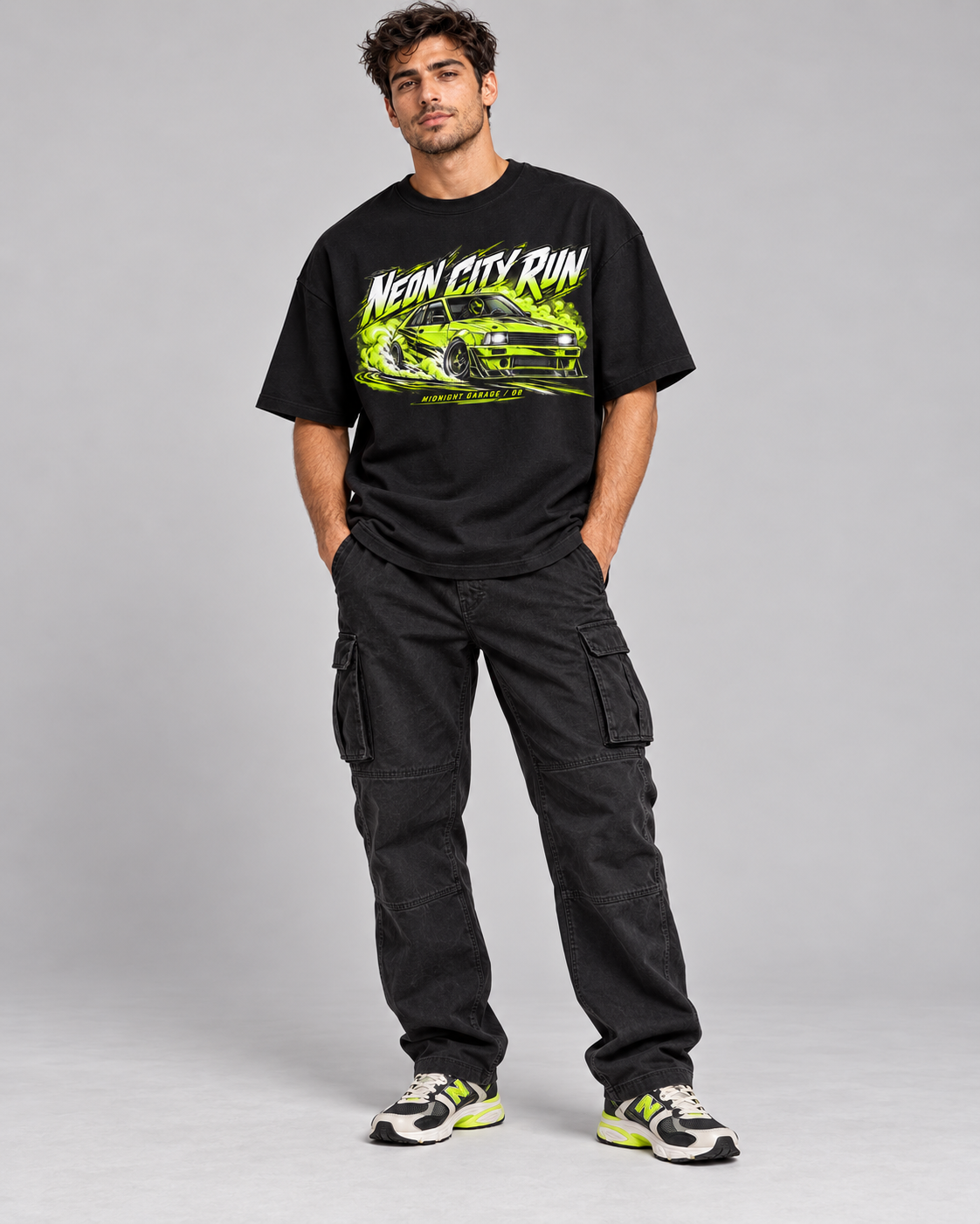 Neon City Run oversized T-shirt front