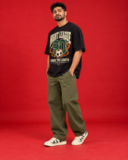 Night League 90 black mens oversized tee side