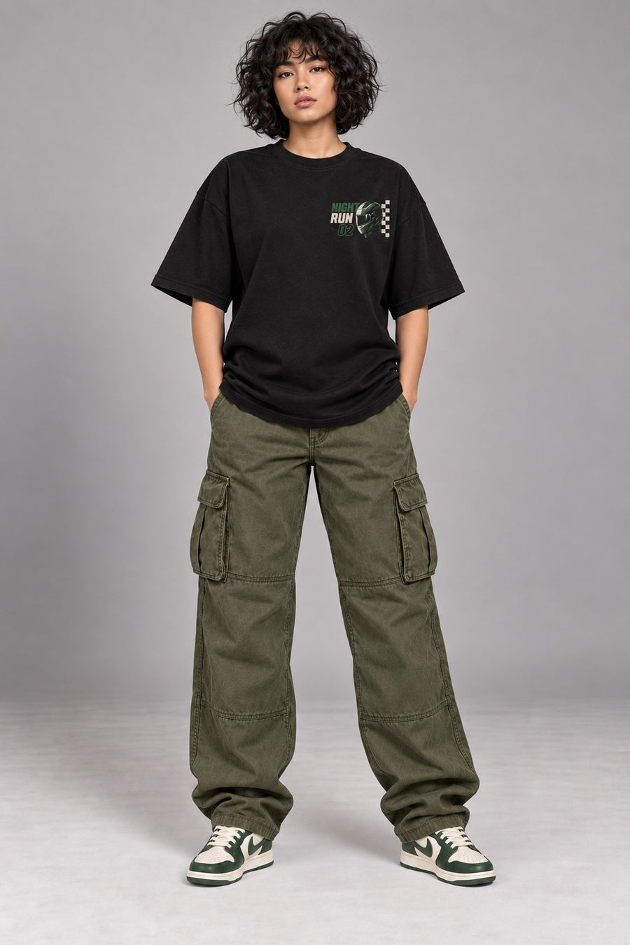 Night Run 02 Drive With Purpose oversized T-shirt front view