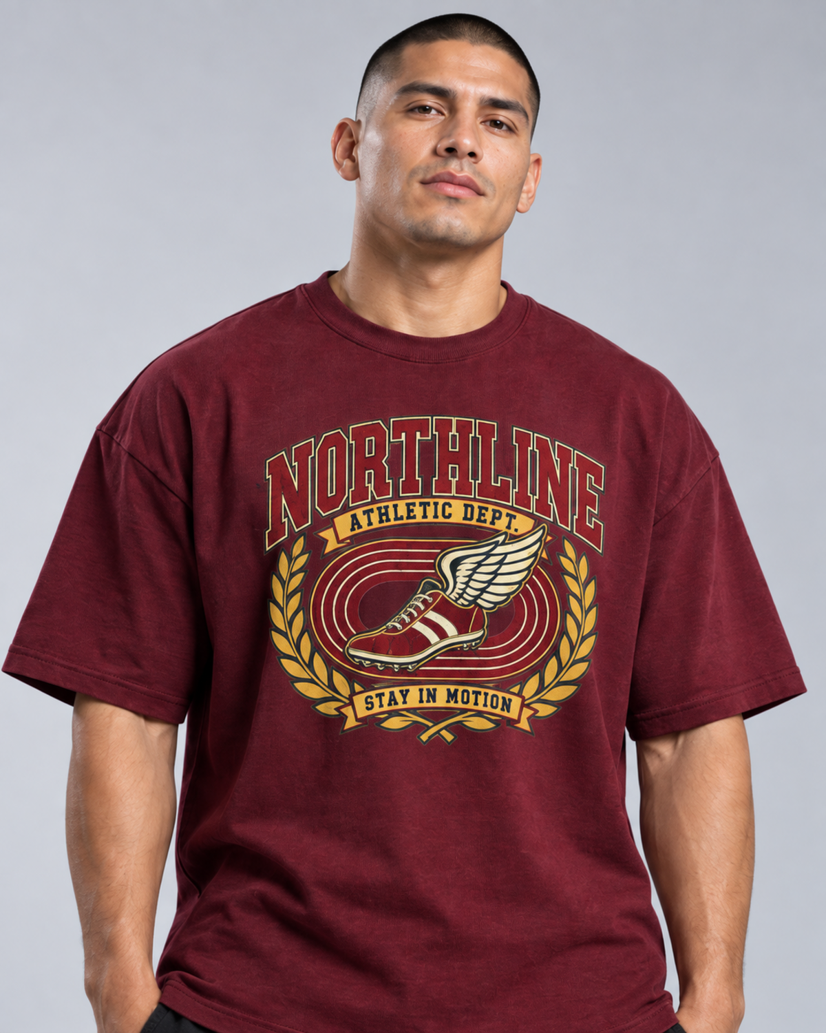 NORTHLINE ATHLETIC DEPT. oversized T-shirt — Close-up