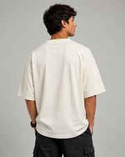Men's oversized off white T-shirt back