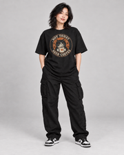 NOT TODAY NEED COFFEE WOMEN'S OVERSIZED T-SHIRT in Black – full front