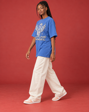 OFFLINE ANGEL blue women's oversized tee side