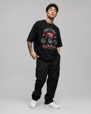 Old School 74 Born To Ride oversized T-shirt three-quarter view