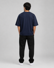 ONE MORE REP Navy Blue Oversized T-Shirt Back View