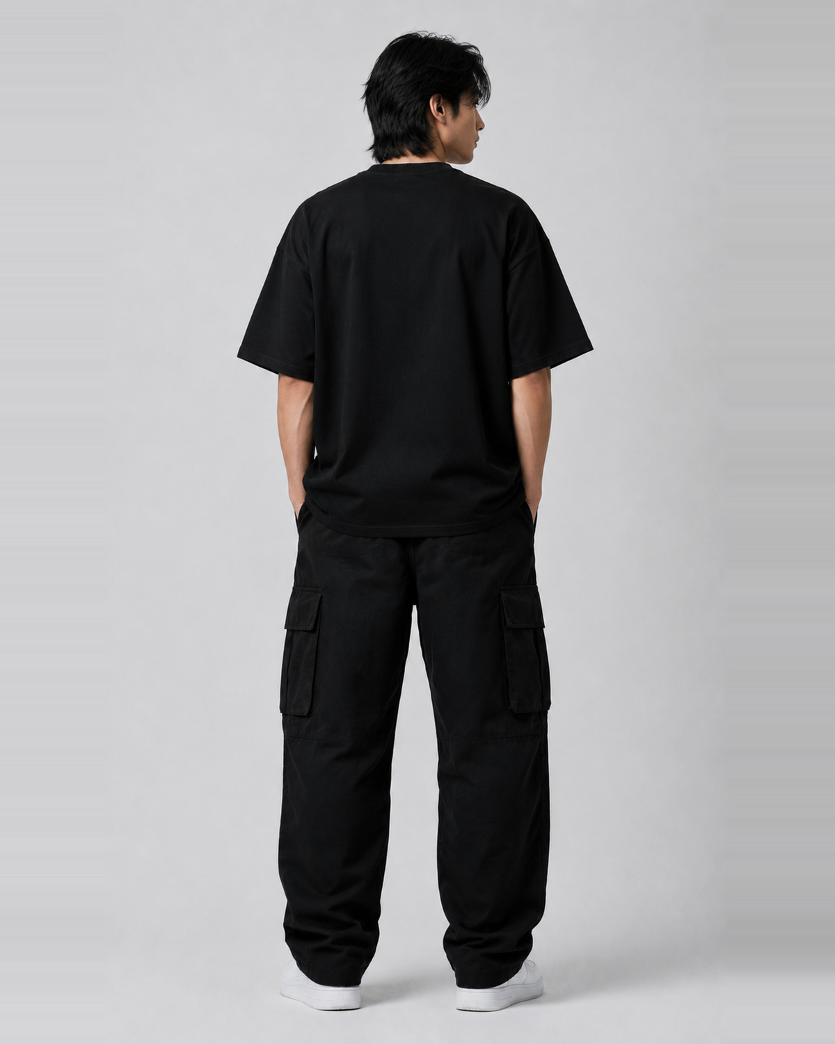 Open Road Clear Mind oversized black T-shirt clean back view