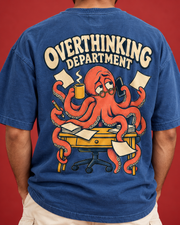 OVERTHINKING DEPARTMENT octopus back print close-up