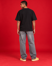 Party Tera Bhai Dega black oversized T-shirt plain back view