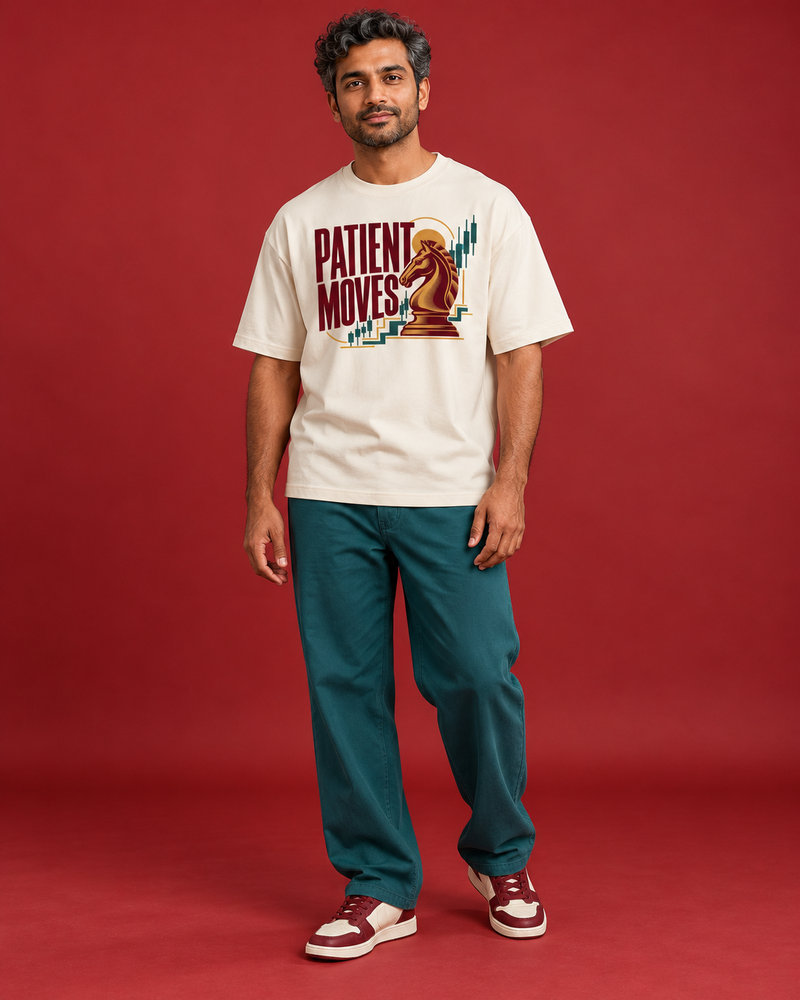 PATIENT MOVES — MEN'S OFF-WHITE OVERSIZED T-SHIRT