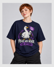 PEACE WAS NEVER AN OPTION OVERSIZED T-SHIRT close-up featured