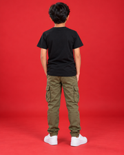 Play Mode On black kids tee back