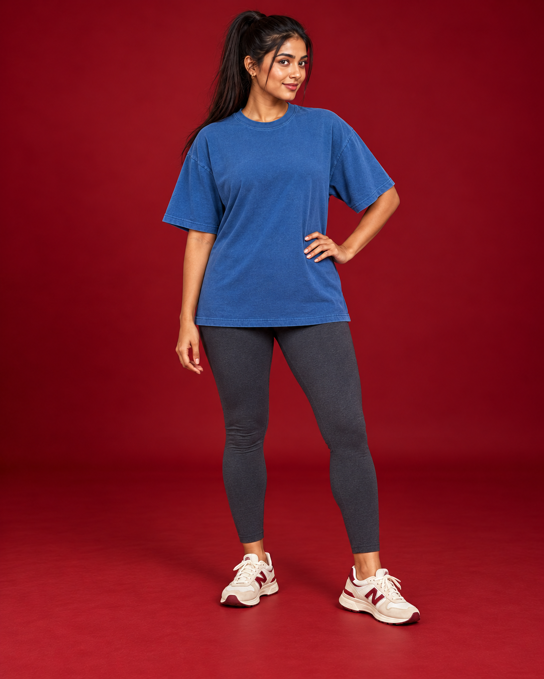 REPS & ROSES women's blue tee Front view