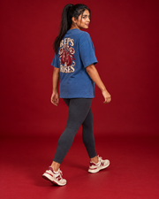 REPS & ROSES blue women's tee three quarter rear side