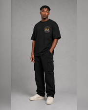 Retro Garage Classic Road black oversized t-shirt three-quarter front