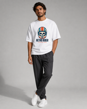 Retro Rider Premium white oversized T-shirt full front