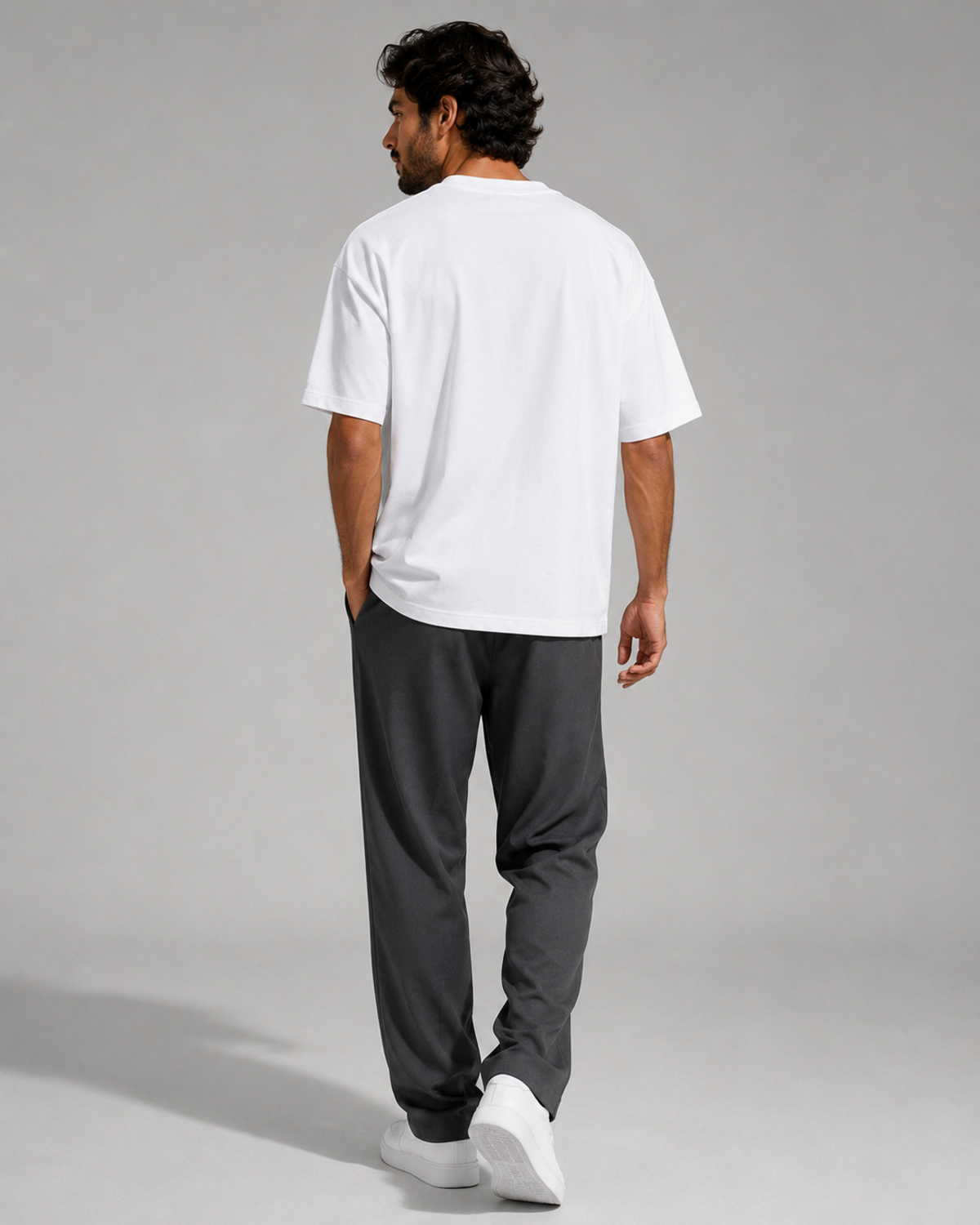 Retro Rider Premium white oversized T-shirt clean back
