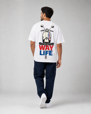Ride 64 Way of Life white oversized T-shirt full back