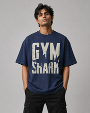 GYM SHARK OVERSIZED T-SHIRT- NAVY BLUE