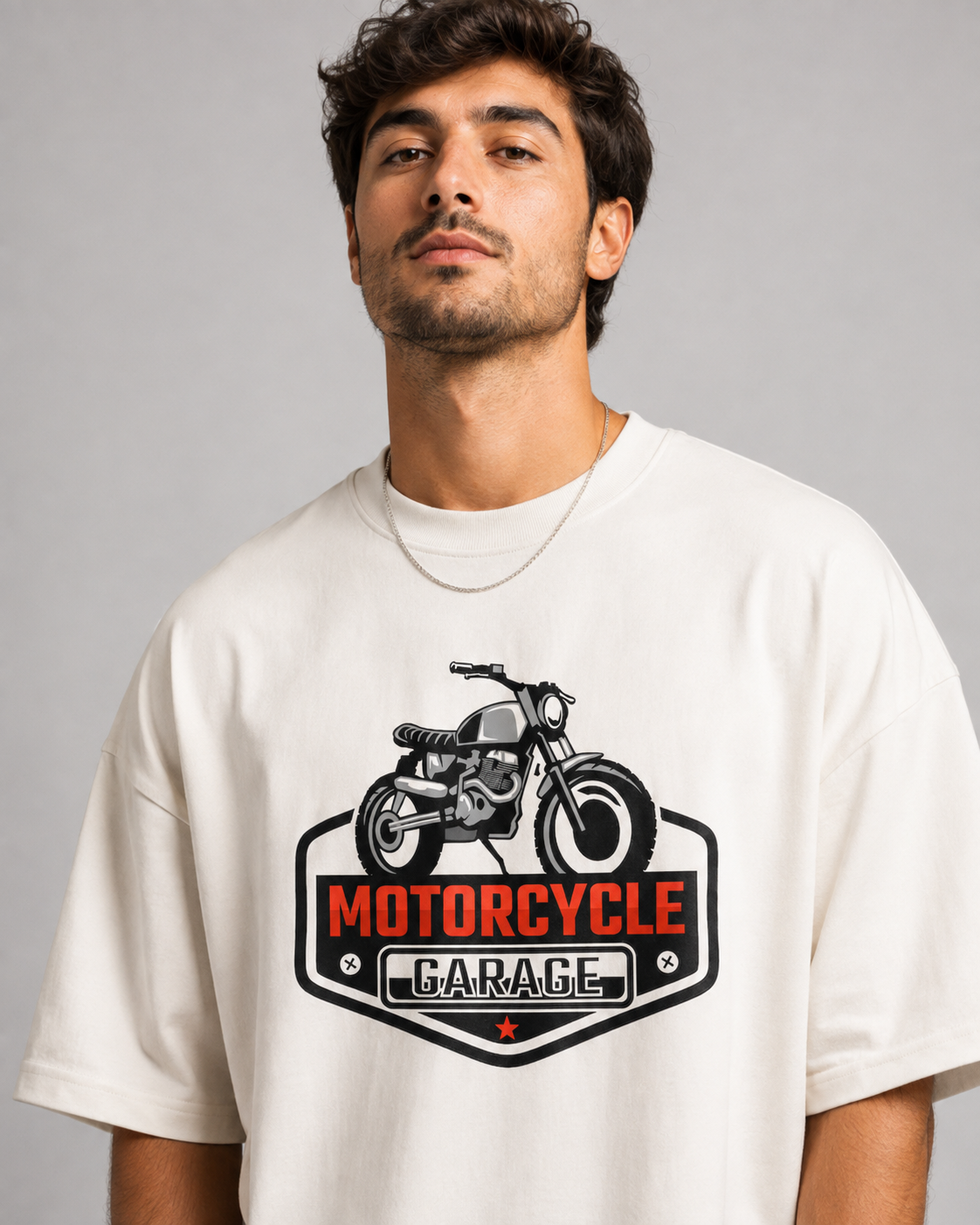 MOTORCYCLE GARAGE OVERSIZED T-SHIRT