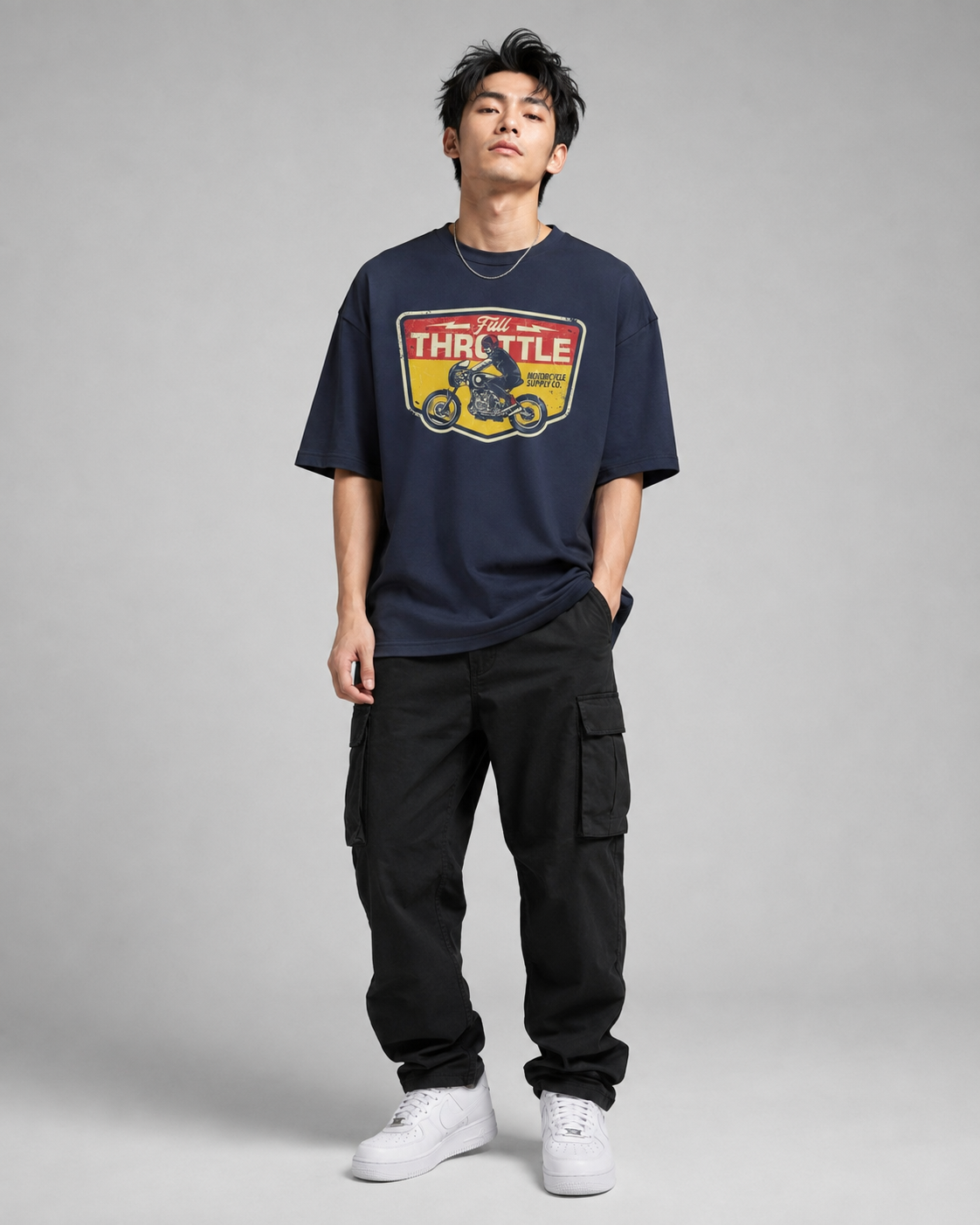 FULL THROTTLE NAVY OVERSIZED T-SHIRT