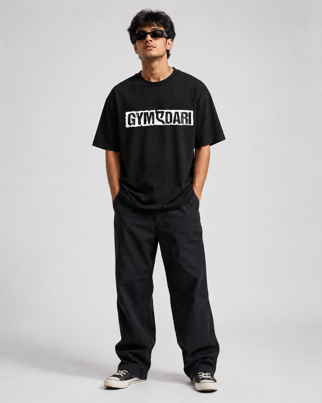 GYMADARI OVERSIZED T-SHIRT- BLACK