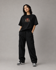 Ronin Way women's oversized T-shirt three-quarter front