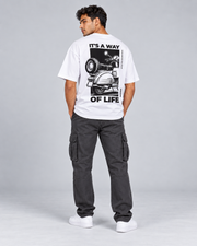 Scooter Classic white oversized T-shirt back view