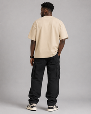 Speed Freak Moto Garage beige oversized T-shirt blank back