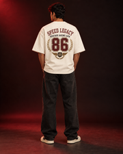 SPEED LEGACY 86 cream oversized T-shirt — back