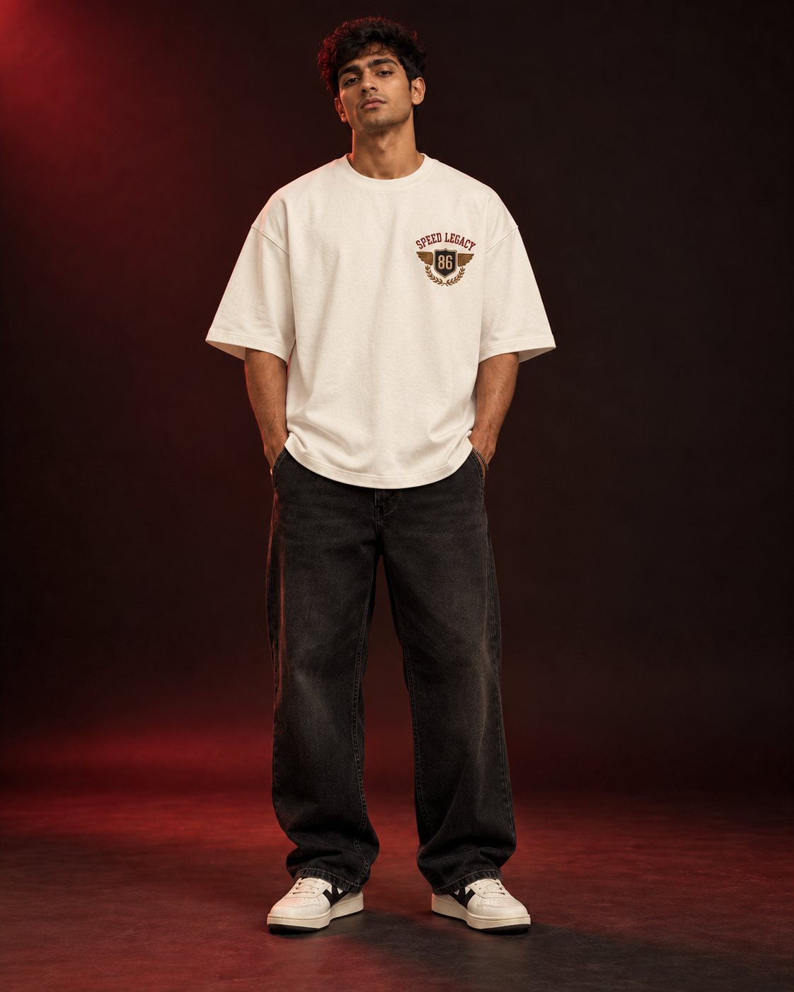 SPEED LEGACY 86 cream oversized T-shirt — front
