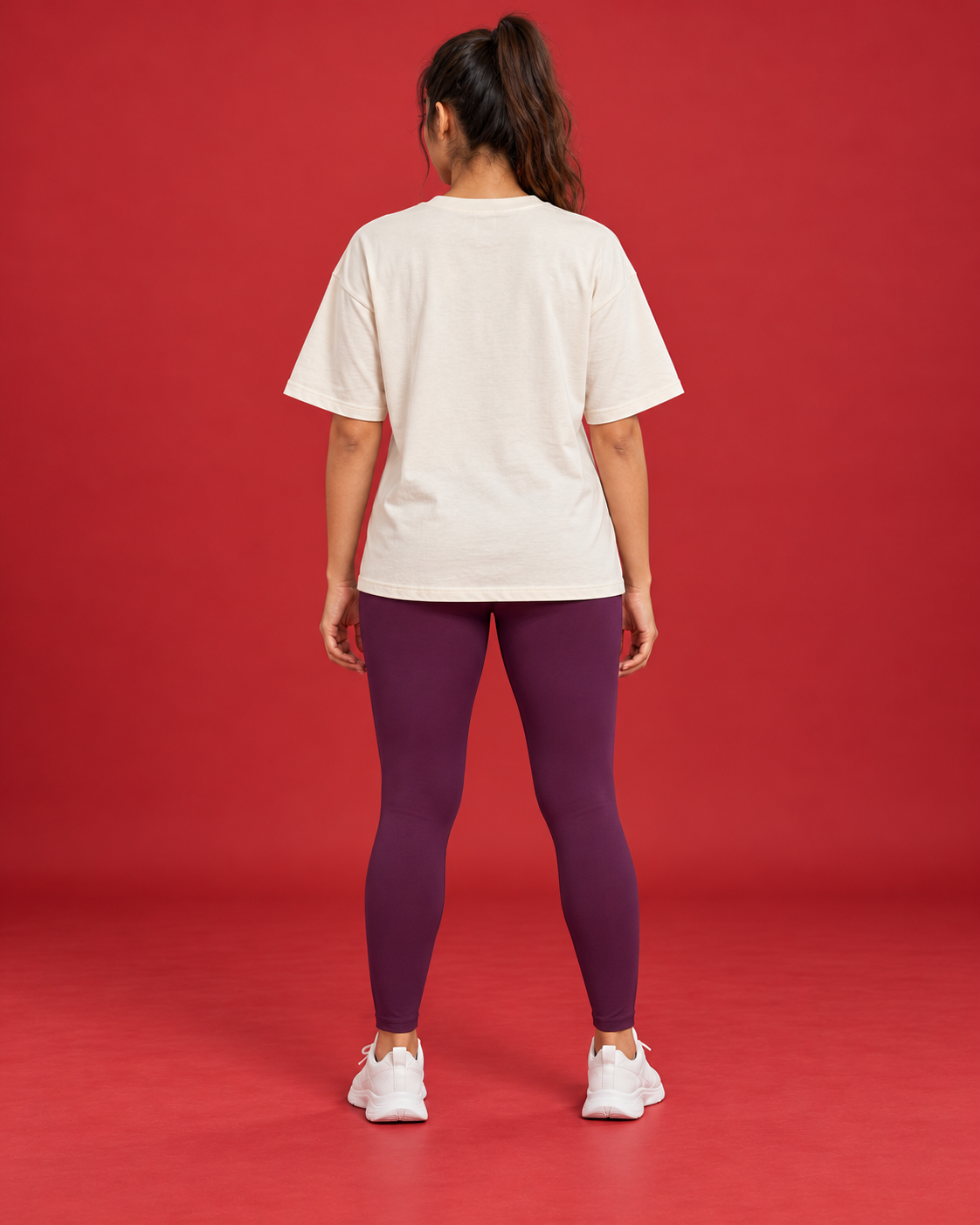 STRONG AT MY PACE off-white tee plain back
