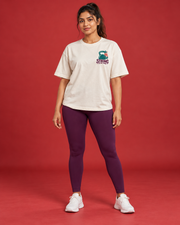 STRONG AT MY PACE women's off-white tee left chest gym graphic