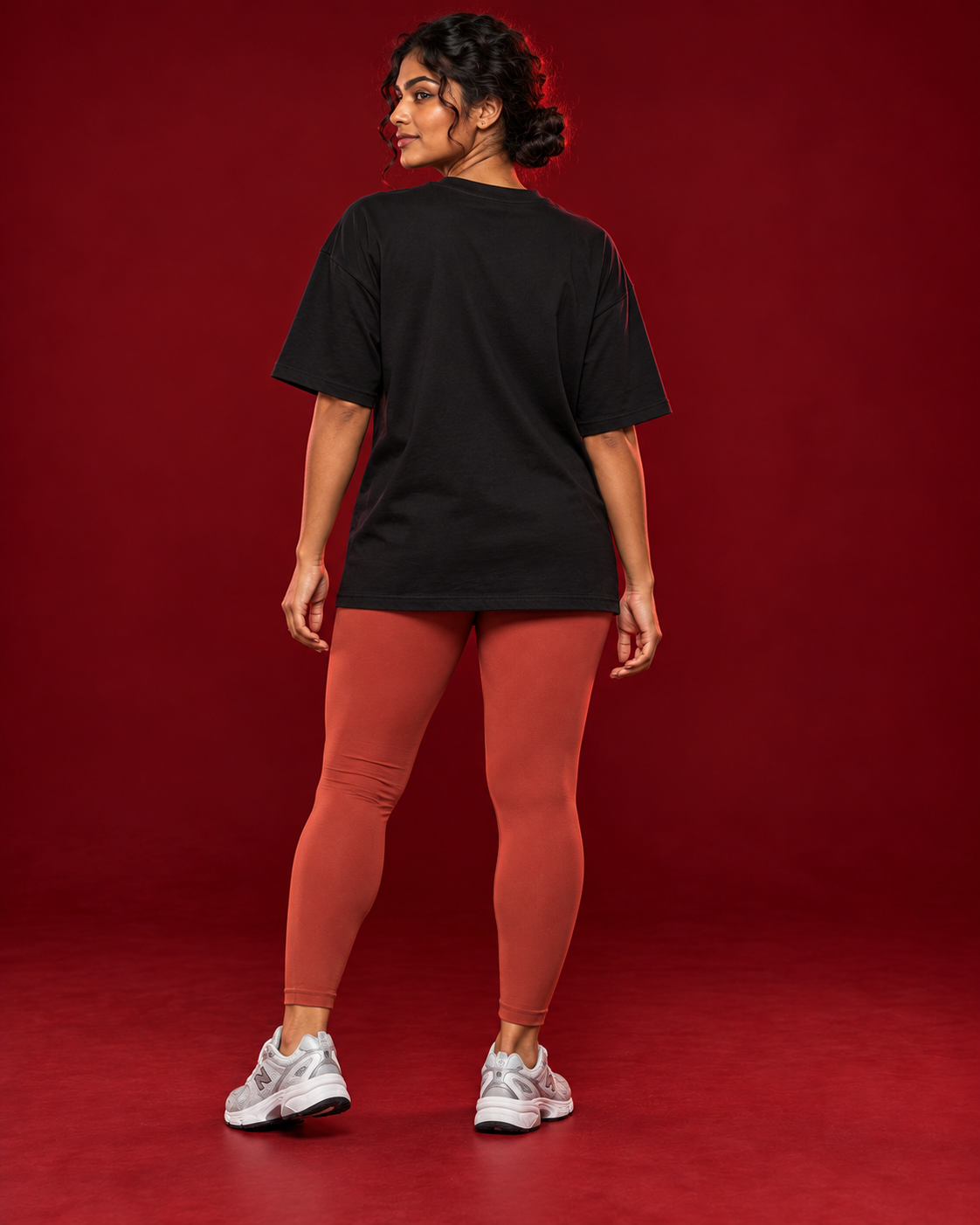 STRONG ROOTS women's black tee Back view
