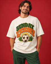 SUNDAY KICKOFF vintage football print cotton close-up