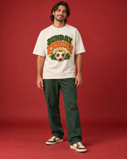 SUNDAY KICKOFF off-white men's oversized football tee front