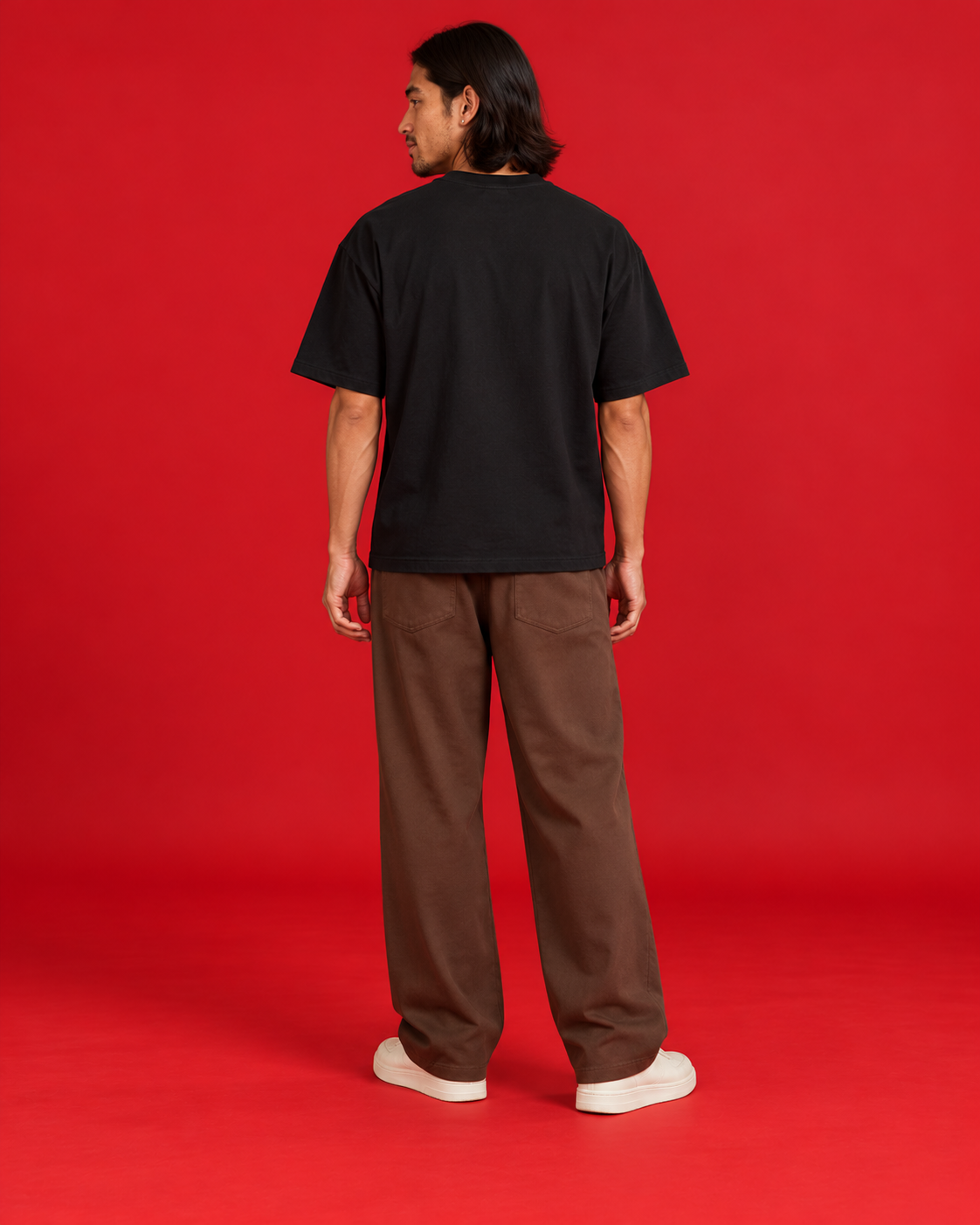Tea Pour black oversized T-shirt plain back view