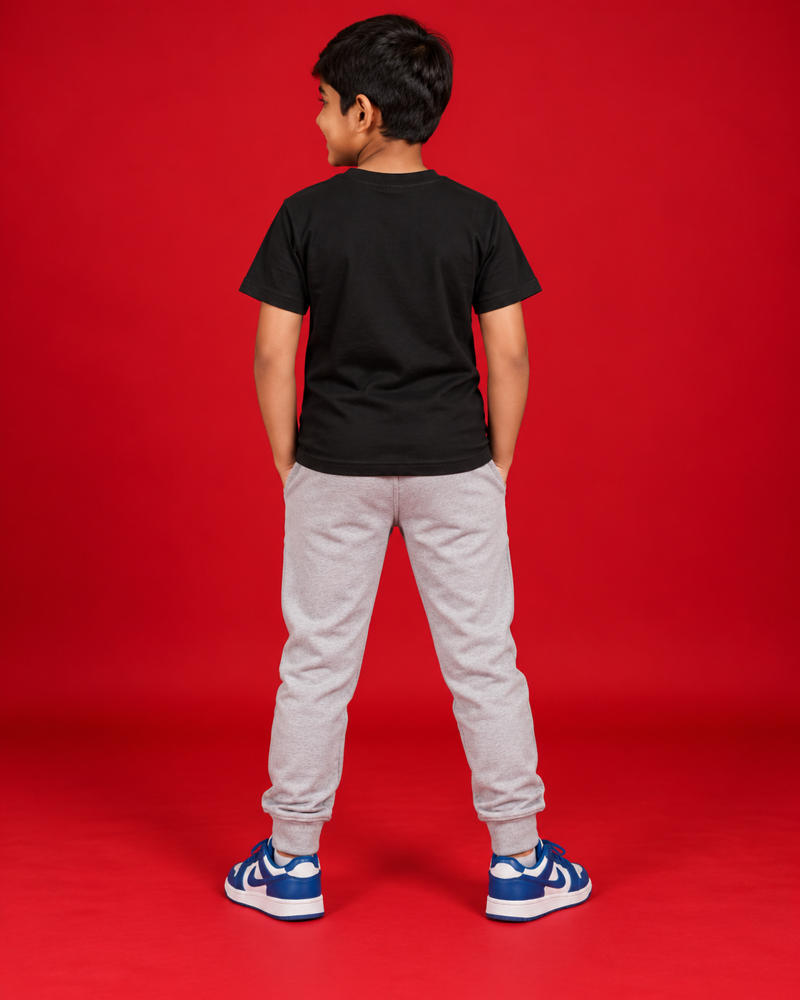 Tiny Thunder black kids tee plain back
