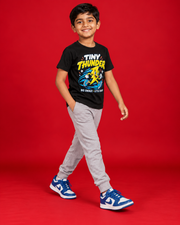 Tiny Thunder black kids tee side