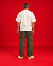 Tond Chalvan off-white oversized Marathi typography T-shirt back