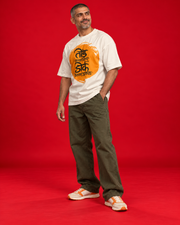 Tond Chalvan off-white oversized Marathi typography T-shirt side