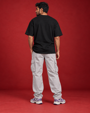 TOUCHLINE SOCIAL CLUB plain black oversized tee back
