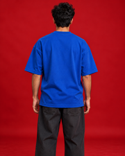 Tu Jaanta Nahi blue oversized Hindi typography T-shirt back