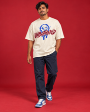 UNBOTHERED men's off-white tee front