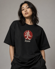 Unbroken Ronin women's oversized T-shirt close-up