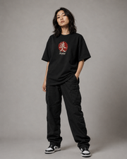 Unbroken Ronin women's oversized T-shirt three-quarter front