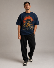 Urban Scooter Rush navy oversized T-shirt full front