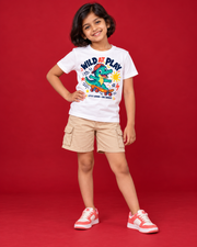 Wild at Play white kids tee front