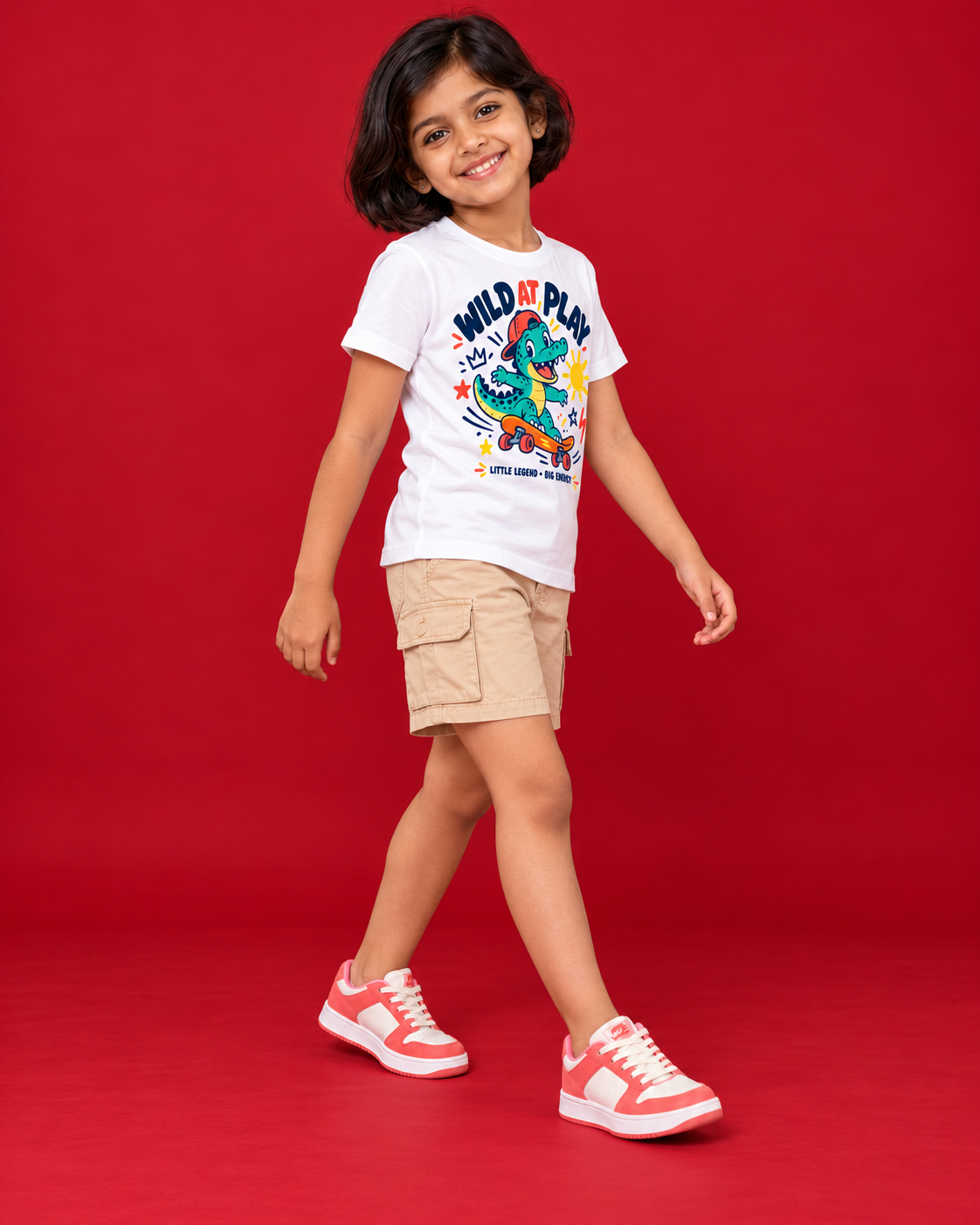 Wild at Play white kids tee side