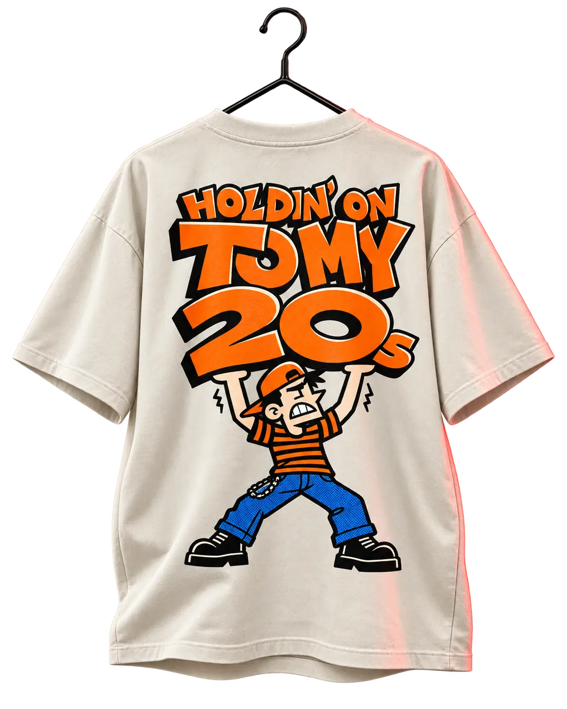 HOLDIN' ON TO MY 20S — OFF-WHITE OVERSIZED T-SHIRT